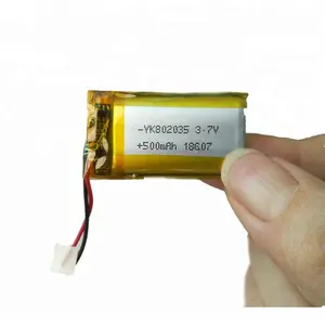 802035 3.7 V 500 Mah 1.85 W Prismatic Lithium Ion Li-Ion Lipo Li-Polymer Oplaadbare 3.7 V 500 Mah li Polymeer Batterij Voor Massager