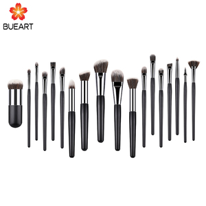 DailyQueen Juego de <span class=keywords><strong>brochas</strong></span> de maquillaje negras de lujo de 18 piezas Base única Delineador de ojos Ceja Sombra de ojos Calidad del Reino Unido - Product Image 2