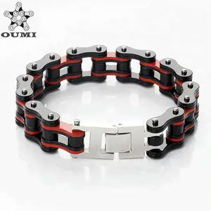 Loftily Schmuck New Fashion Amber Motorrad Style 316L Edelstahl Fahrradkette Herren Armband Schmuck