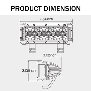 7.5 אוניברסלי חדש 6w 6w 6800 לומנס הוביל אור הצפה קומבו קרן עבור 4x4 כלי רכב כביש עמיד למים לרכב - Product Image 5