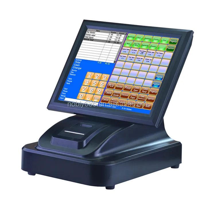 15 "touch screen cash register Linux/Android/Windows POS terminais/caixas registadoras com scanner de código de barras impressora térmica