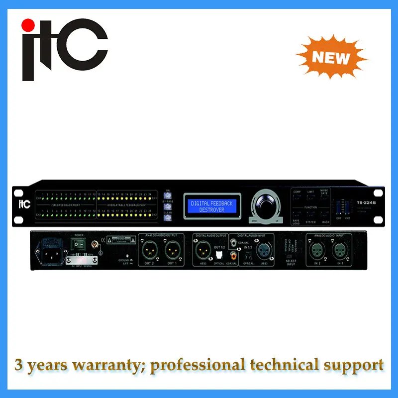 TS-224S digital supresor de realimentación para sistema de sonido profesional