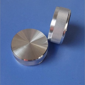 <span class=keywords><strong>Cnc</strong></span> Putar Bubut 48X20Mm, Tombol Volume Audio Aluminium Anodize Hitam/Emas dengan Knurling Lurus - Product Image 5