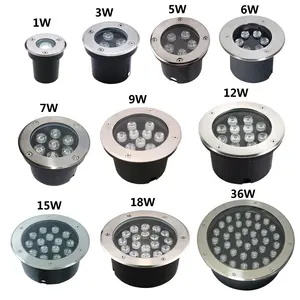 Led Underground Light 18W IP65 Outdoor Waterproof Recessed Floor Round Led Deck Garden Inground Buried Underground Light