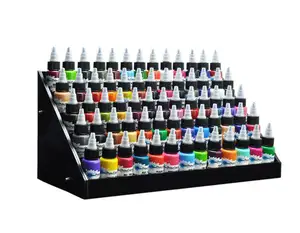 Zwart Acryl Tattoo Grote Inkt Display Stand 5-Tier Rack Organizer Tafel Teller