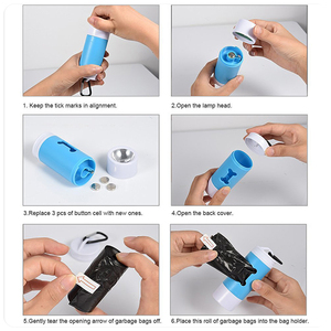 프리미엄 대량 사용자 정의 LED 손전등 PP 개 모양의 똥 가방 디스펜서 카라비너 - Product Image 4