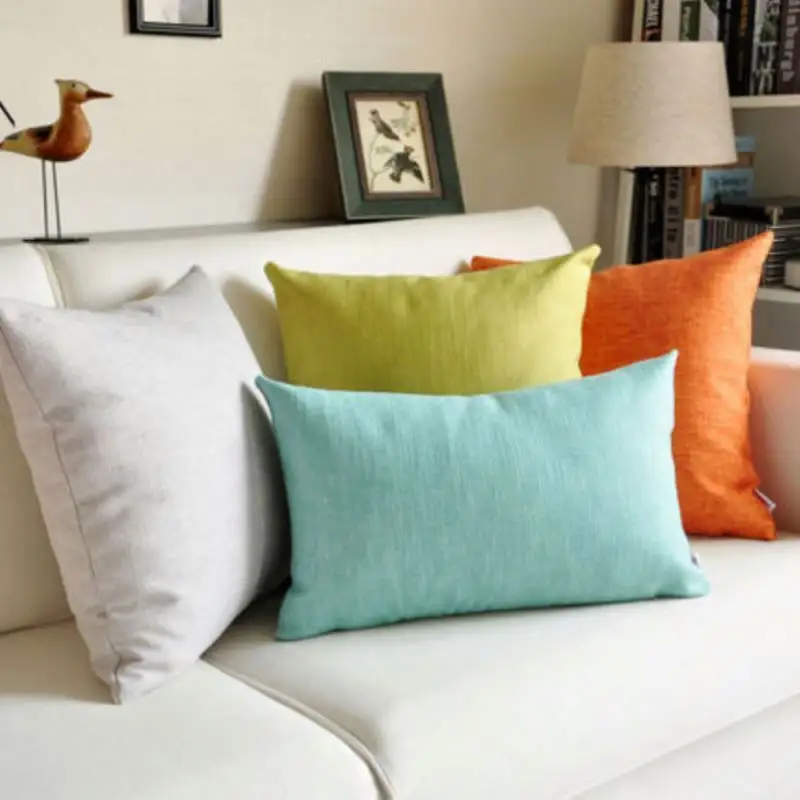 Custom Pillow Case Cover Car Sofa Wholesale Nordic Home Decoration Mixed Colorful Plain 100% Pure Cotton Cushion Cover