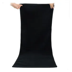 Custom Woven Beauty Spa Towel Hair Black 100% Cotton Salon Towel With embroidery logo