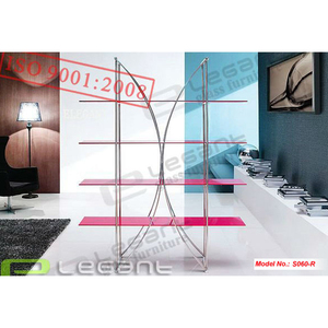Estantería de vidrio templado con estantes de <span class=keywords><strong>madera</strong></span> de nogal de 5 capas - Product Image 3