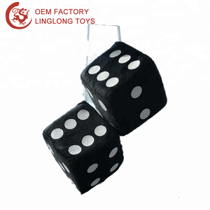 Customized Plush Car Decoration <strong>Dice</strong> Ornaments Black Dot Cube Dices With Cotton Rope Multi Size <strong>Dice</strong> Hanging Toy With EN71
