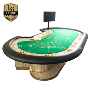 Muebles de Casino de Guangzhou, Mesa de Póker para 10 Personas con Portavasos y Fichas Flotantes - Product Image 6