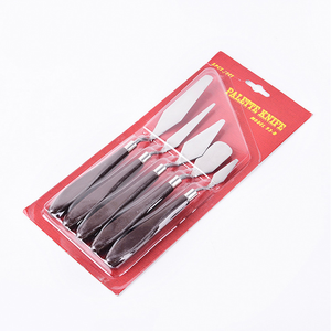 Xinbowen spatule en acier inoxydable peinture <span class=keywords><strong>à</strong></span> l'huile manche en bois couteau <span class=keywords><strong>à</strong></span> Palette 5 pièces de haute qualité - Product Image 6