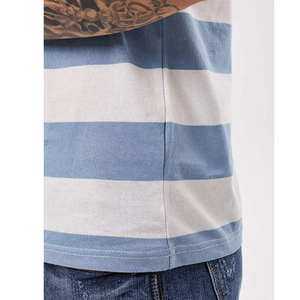 Nuovo Design maglietta a <span class=keywords><strong>righe</strong></span> larghe O collo per uomo marinaio T-Shirt personalizzata T-Shirt stile rosso bianco nero nero Top Tshirt - Product Image 3