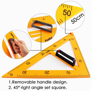 Reglas triangulares de plástico para enseñanza escolar, 40cm, con mango extraíble - Product Image 2