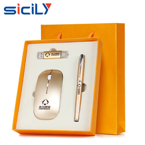 Idee Regalo uniche, Fabbrica della porcellana Penna del Regalo Set con il mouse usb flash drive, 3 in 1 set regalo di affari set regalo promozionale - Product Image 2