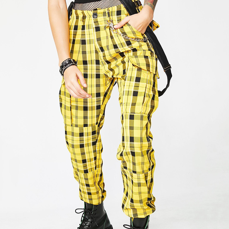 Yellow Plaid Pants Stylish Versatile Fashion Statement