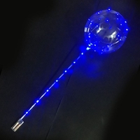 Ballon Led pour fête d'anniversaire, 1 pièce, en PVC Transparent, avec bâton, décoration