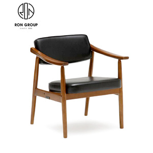 Odern Design holholesale ooooden estestaurant ururniture Illas e omedor ishisbone OOD OED ining hairs with lack u eether lack ackrest - Product Image 4