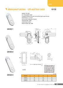 Gabinete de telecomunicaciones de tablero eléctrico de tipo delgado Panel de manija oscilante Pestillo de bloqueo de cuarto de giro - Product Image 5