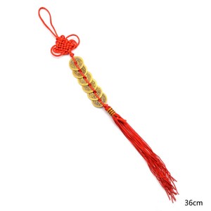 <span class=keywords><strong>Rosso</strong></span> nodo Cinese FENG SHUI Set Di 6 Fortunato di Fascino <span class=keywords><strong>Antico</strong></span> Monete Prosperità di Protezione di Buona Fortuna Per La Casa Auto - Product Image 6