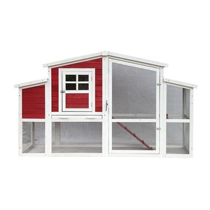 Katı desen ahır tarzı tavuk kümesi ve küçük hayvanlar için bölünmüş yuvalama alanı ile tavşan kafesi çok seviyeli ahşap Pet ev - Product Image 3