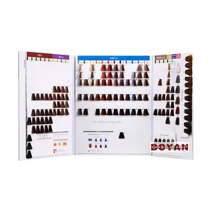 Stylish switchable 3-page hair dye color swatch chart for Wella