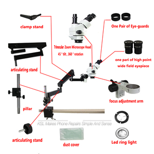 Articulado Pilar clamp soporte para microscopio estéreo del zumbido - Product Image 2