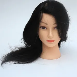 Salon Hairdrsssing Thực Hành Đào Tạo Tóc Con Người Đầu Mannequin Cho Tiệm Cắt Tóc