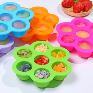 7 Rongga BPA Gratis Silikon Makanan Bayi Freezer Penyimpanan Kontainer Tray, Silikon Penyimpanan Makanan Bayi