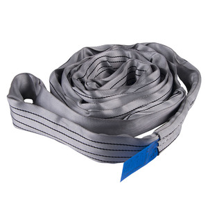 Sangle de levage en polyester gris de 4 tonnes, 4 m, 11 mm d'épaisseur, certifiée CE, ceinture <span class=keywords><strong>ronde</strong></span> sans fin - Product Image 1