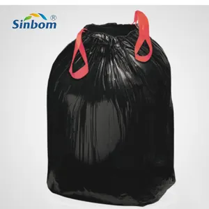 HDPE LDPE plastik ağır Büyük Siyah Plastik Çöp Torbası çöp çanta çuval üzerinde rulo