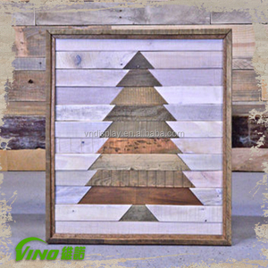 Decorative Shop Rustic Vintage Window Display Sign With Wood Christmas Tree - Product Image 1