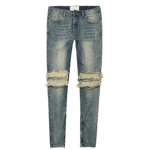OEM <strong>Men</strong> Biker Skinny <strong>Jeans</strong> New Style Ripped Pent Design <strong>White</strong>/Dark/Light Distressed/Washed Colored Stock <strong>for</strong> Dropshipping - Product Image 3