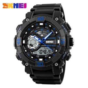 Skmei marca nueva llegada multifunción <span class=keywords><strong>doble</strong></span> led <span class=keywords><strong>reloj</strong></span> impermeable militar japonés movimiento de cuarzo <span class=keywords><strong>reloj</strong></span> digital de - Product Image 4