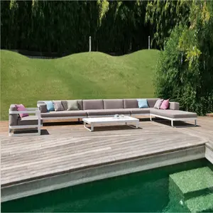 King Patio Discount PE wicker outdoor lounge garden rattan sofa white powder coating aluminum l shaped sofa with coffee table