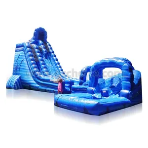 Commercial inflatable water slides with pool tunnel slide