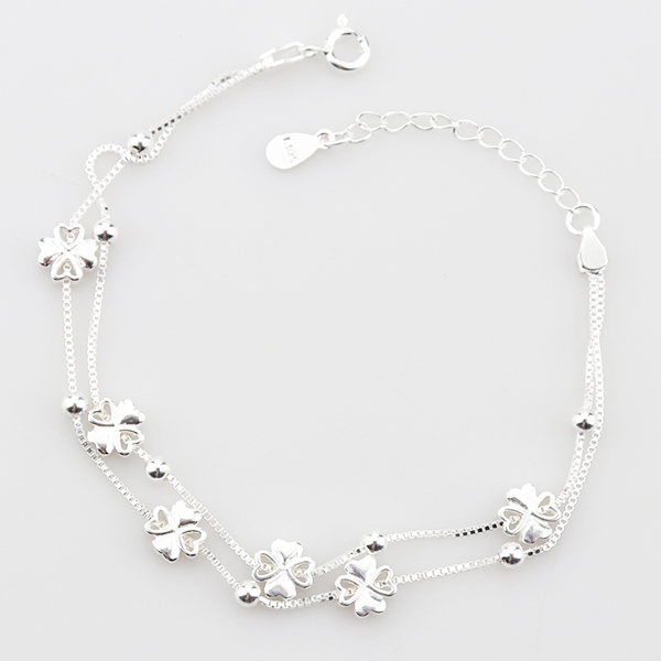 2018 Vintage Réglable trèfle charme bracelets qualité 925 argent bijoux monde meilleur bracelets pour les femmes