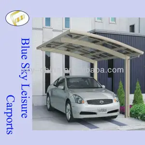 Modern design fiberglass roof aluminum protecting car shelter