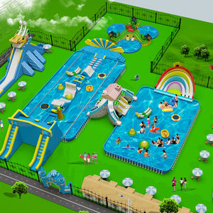 Diseño de Parques Acuáticos Móviles Comerciales, Parque Acuático Inflable Combinado con Toboganes Inflables y Piscina - Product Image 4