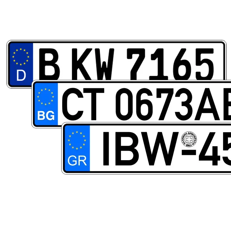 यूरोपीय एल्यूमीनियम व्यक्तिगत डिजाइन कस्टम पाठ उभरा कार लाइसेंस प्लेट संख्या