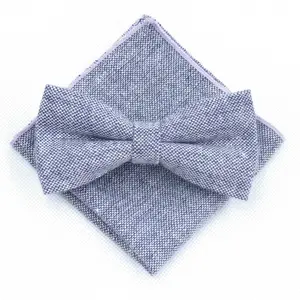 cotton Bowtie Pocket Square Handkerchief Sets for Men