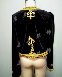 Nuova <span class=keywords><strong>Giacca</strong></span> da Ballo per <span class=keywords><strong>Uomo</strong></span> in <span class=keywords><strong>Velluto</strong></span> Nero Attraente Stile Bomber - Product Image 3