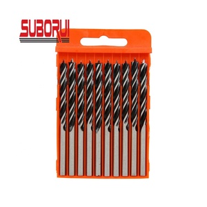 10Pcs HCS Rolled Wood Brad Point <strong>Cheap</strong> <strong>Drill</strong> Bit <strong>Set</strong> for Wood Precision Drilling in Plastic Case - Product Image 1