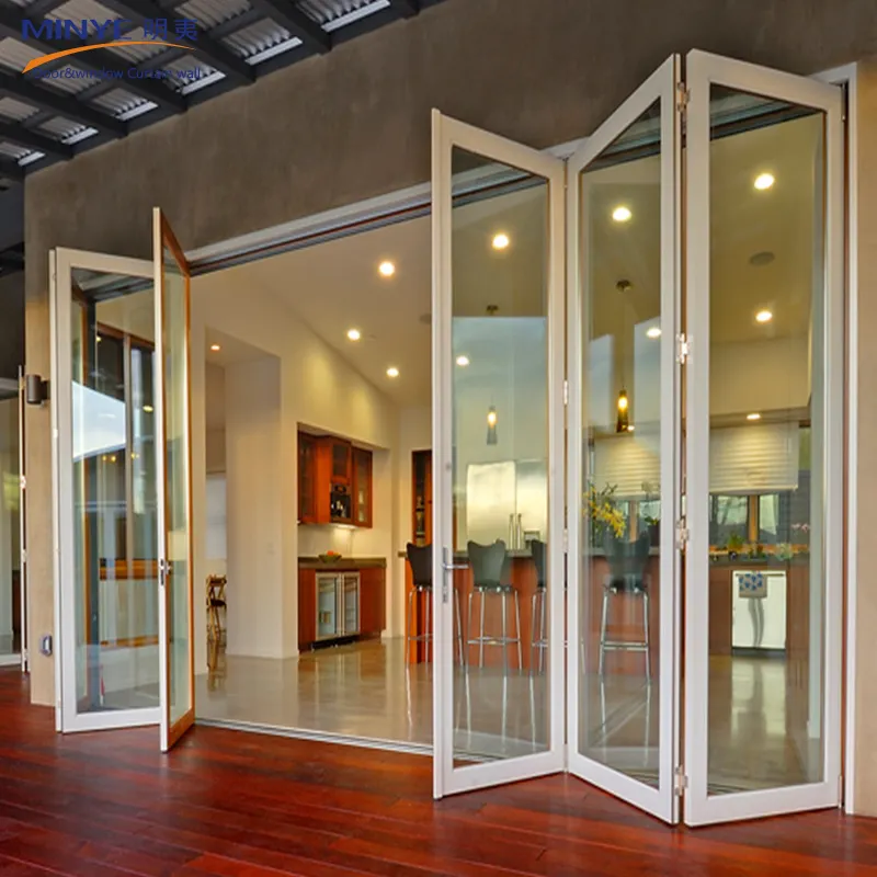 Porte d'intérieur pliante en aluminium, partition, design de mur