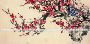 Haute Qualité Décoration de La Maison À La Main Moderne Original Toile Mur Art Oriental Chinois Fleur Peinture À L'huile