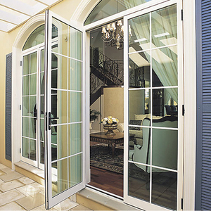 Australia Standard battente in <span class=keywords><strong>Pvc</strong></span> Grill bianco Patio stile francese vetro nero Upvc porta - Product Image 1