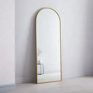 Chine miroir usine or en métal fixé au mur encadré miroir décoratif