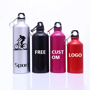 Botella de agua deportiva para bicicleta, de aluminio y Metal, con logotipo personalizado