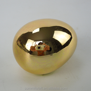 Custom Wholesale Electropalted Gold Decor Table Decorative <strong>Ceramic</strong> Shinny Golden Easter <strong>Eggs</strong> - Product Image 4