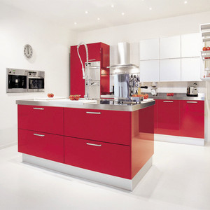 Mobile da <span class=keywords><strong>Cucina</strong></span> Moderno Vermont Laccato Lucido, Set di Credenze Rosse per Arredamento Casa - Product Image 6